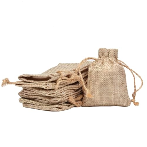 Jewelry Bags Linen Bags Drawstring 7 * 9cm 50pc Wedding Hessian Burlap Jute Favor Gift Bags
