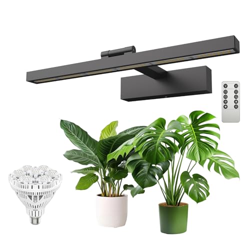 SANSI US SANSI Grow Lights for Indoor Plants, Full Spectrum 36W Grow Light Bulbs (400 Watt Equiv)+ Grow Lights for Indoor Plants, 35 Wall Mounted Grow Light Full Spectrum