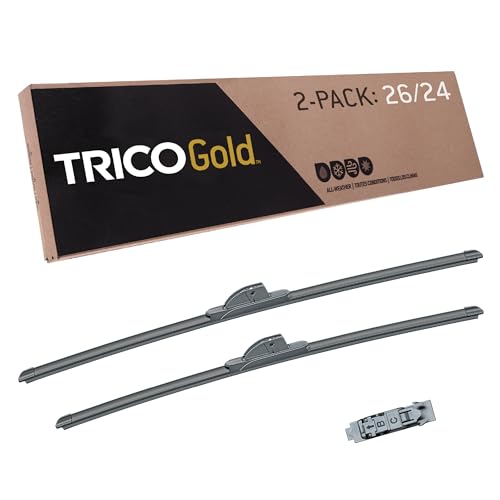 Image of TRICO Gold 26 inch + 24 inch Premium Automotive Replacement Windshield Wiper Blades (Set of 2), Passenger and Driver Side All-Weather Beam Wiper Blades for Select Vehicle Models