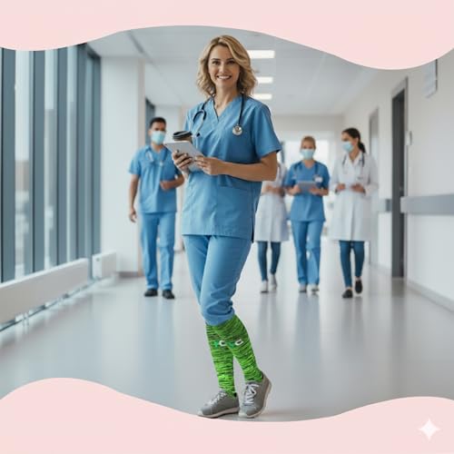 Image of Sooverki Compression Socks for Women & Men 6 Pairs is Best Supportive Knee High Stockings for Circulation, Travel, Nurses