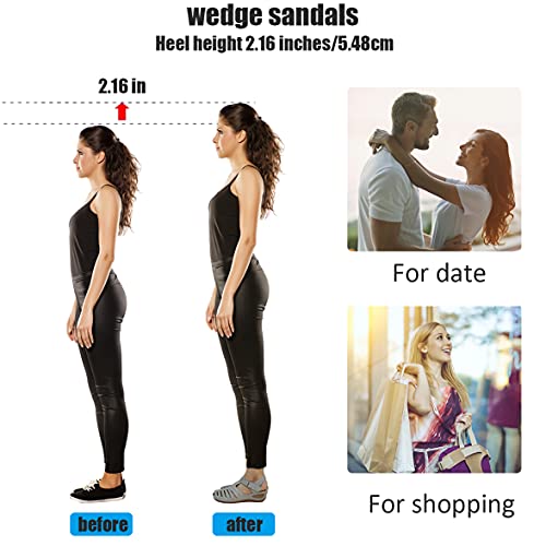 Harence Women's Summer Sandals Casual Bohemia Gladiator Wedge Shoes Comfortable Ankle Strap Outdoor Platform Sandals Closed Toe #TOP5