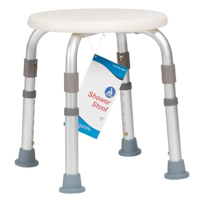 Dynarex 10324-4 Shower Stool, White, 13" Length, 13" Width, 14.5" Height, Pack of 4