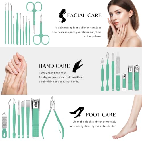 Image of MINKINH 26-Piece Travel Manicure Set, Portable Nail Kit for Men and Women