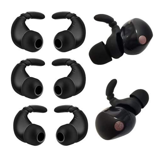 Luckvan Silicone Ear Hooks for Sony WF-1000XM5 Ear Tips Replacement Earbuds Tips for WF-1000XM5 WF-1000XM4 WF-1000XM3 Earbuds 3 Pairs