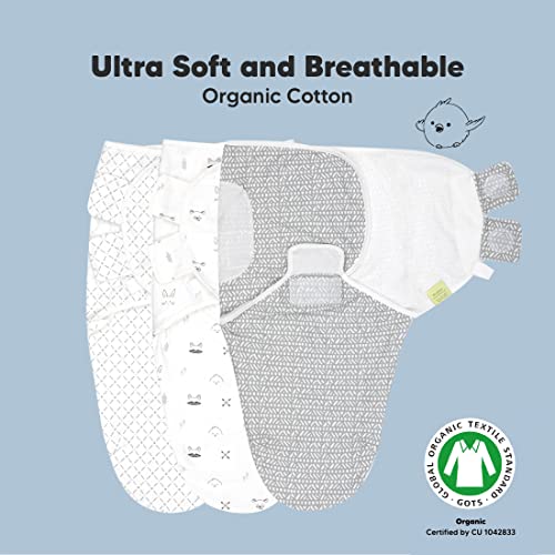 3-Pack Organic Baby Swaddle Sleep Sacks - Newborn Swaddle Sack - Ergonomic Baby Swaddles 0-3 Months - Baby Sleep Sack - Baby Swaddle Blanket Wrap - Baby Swaddle Sack - Baby Swaddle Wrap (Nordic) #TOP3