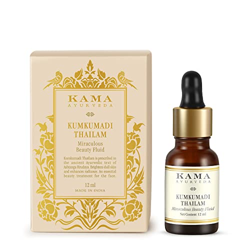 Image of Kama Ayurveda 8906014830089 Kumkumadi Thailam Miraculous Beauty Fluid Ayurvedic Night Serum (Facial Oil) (12ml) (Pack of 2)