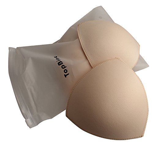 TopBine Bra Pads Inserts (2 Pairs C/D Beige, C/D)
