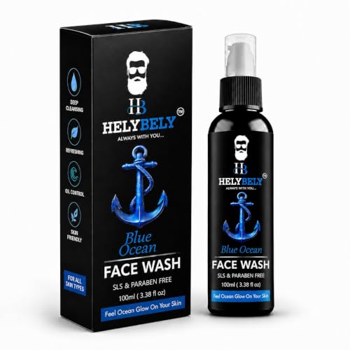 HELYBELY Blue Ocean Men Face Wash 100ml SLS & Paraben Free - Image 2