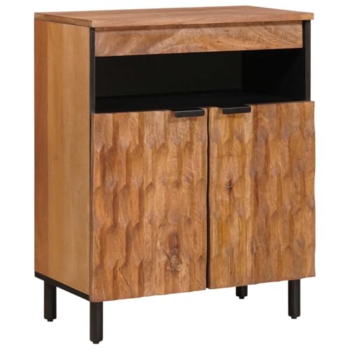 vidaXL Aparador con Puerta Acabado de Acacia Marrón 60 x 33,5 x 75 cm, Aparador Elegante, gabinete de Almacenamiento Moderno, Organizador versátil para Sala, Consola de Medios Duradera, Pieza de Dise