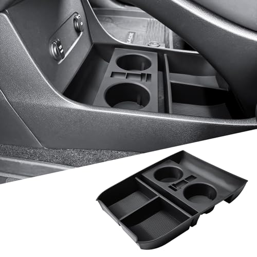 X-TKER Lower Center Console Organizer Compatible with 2020 2021 2022 2023 2024 2025 Hyundai Palisade Accessories Custom Fit Under Console Storage Tray with Dual Cup Holders Durable TPE Insert
