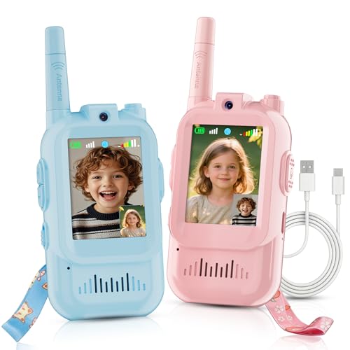 Walkie Talkie for Kids with Video: 2 Pack Rechargeable Toddler