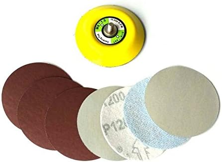 30ps 75-80mm Sander Disc Sanding Disk Grit 800/1000/1200/1500/2000/3000 Paper with 1pcs 3mm Shank 3 inch Abrasive Polish Pad Plate for Rotating Electric Grinder