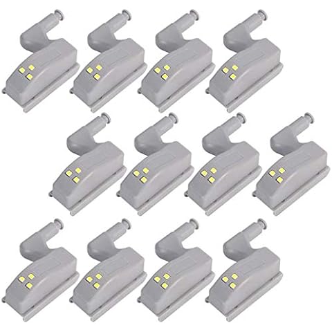 COSORO 12pcs Cabinet Hinge LED Sensor Light for Living Room / Bedroom / Wardrobe / Kitchen Cupboard, Closet Night Lights Cover