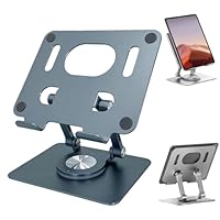Rotiva Rotating Stand for Laptop, Adjustable Laptop Stands, 360° Silent Rotation Ergonomic Laptops Mount for Desk, Foldable Protable Computer Mount for Eye-Level Viewing (Gray)