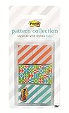 Post-it Pattern Flags, Geos Pattern Collection.94 x 1.7 Inches, 60/On-The-Go Dispenser, 1 Dispenser/Pack (682-GEOS)