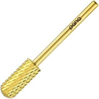 PANA Smooth Top Large Barrel 3/32" Shank Size - (Gold, 4X Coarse Grit) - Fast remove Acrylic or Hard Gel Nail Drill Bit for Manicure Pedicure Salon Professional or Beginner