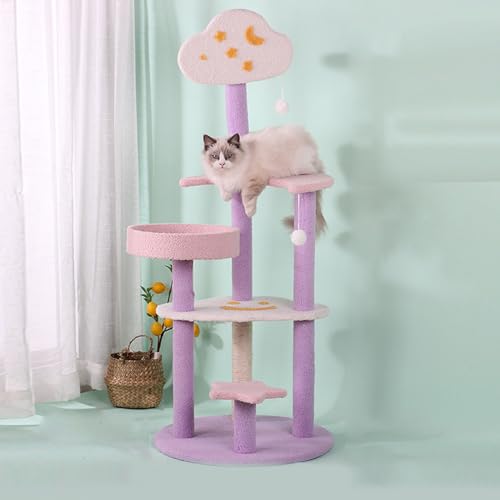 Tour à chat multi-niveaux équipée de griffoirs en sisal résistant
