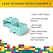 LEGO Brick Drawer, 4 Knobs, 1 Drawer, Stackable Storage Box, Aqua Mint Green