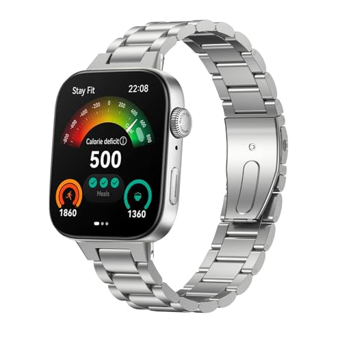 �mRuenTech�nHuawei Watch Fit 5 Pro/Fit 5 / 4 Pro / 4 / 3 �Ή��o���h �X�e�����X�������o���h �ʋC���E�h�� �����x���g �ւ��X�g���b�v �r�W�l�X�� �ȒP���� (�V���o�[)