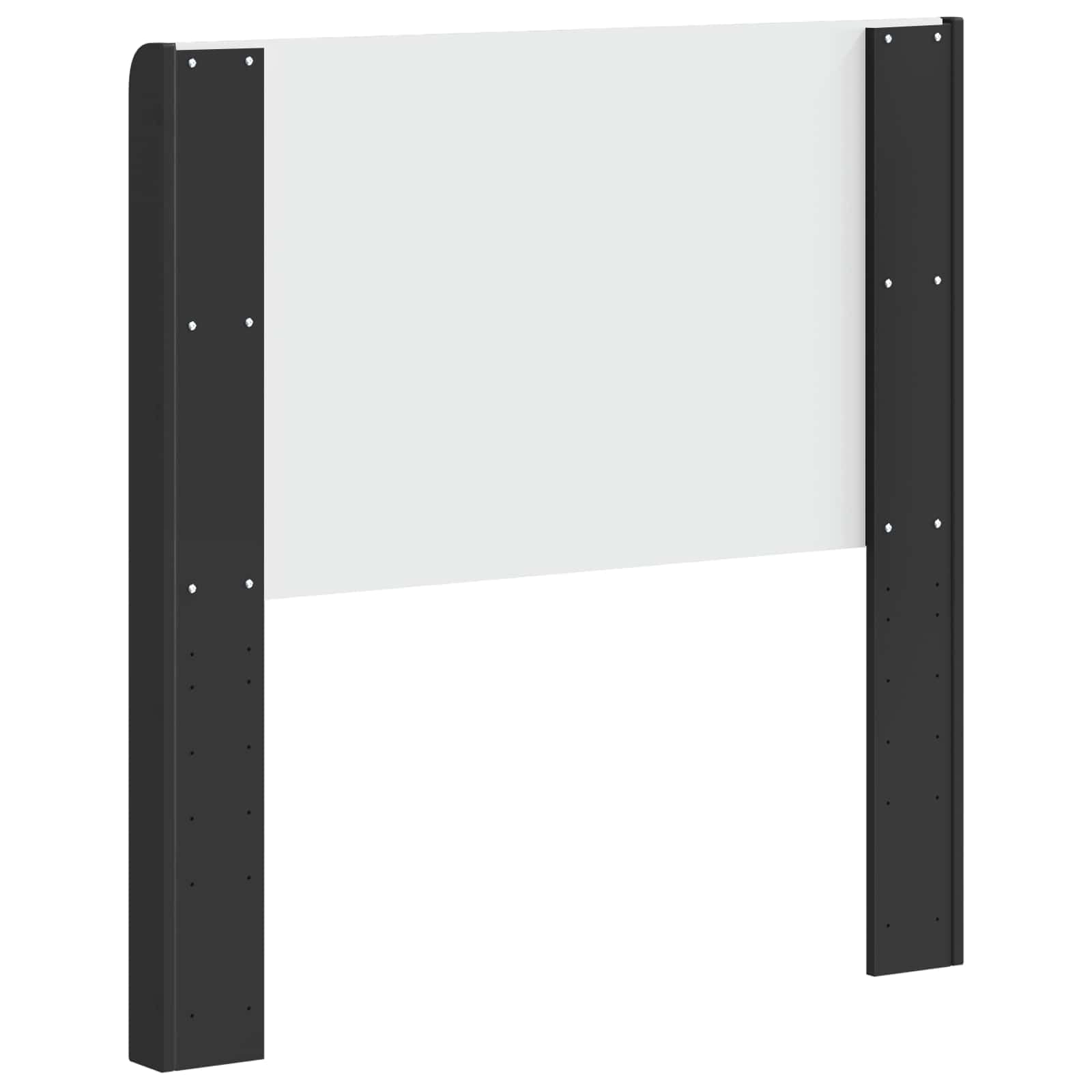 Tête de lit noire en bois 97 x 100 cm, accessoire de lit stable avec design à lattes verticales, montage facile pour lit double, autoportante et facile d'entretien