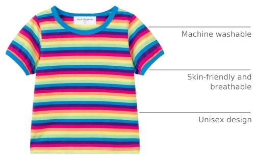 Image of Mud Kingdom Boys Girls T-Shirts Rainbow Stripe Cotton Unisex Top