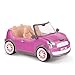 Lori LO37064Z Cabrio in pink, Zubehör für Puppe 15cm, Puppenauto, Fahrzeug, Mini Cooper, weiß, rosa, 4 Sitzer, Cabriolet, Auto Fahren, mobil, unterwegs, Mehrfarbig