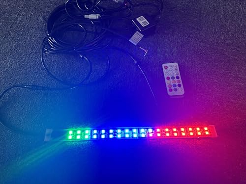 Sando Tech 1PCS 1Ft Dream Chase Double Row Led Underglow Light Strip,1PC 2Plugs Wire Set with Bluetooth Controller,Remote,Car Truck Polaris Slingshot Hood Grill Light Strips