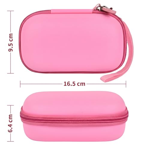 Image of GWCASE 2-in-1 Contact Lens Travel Case for Eyeglasses & Sunglasses | Hard PU Exterior Bag with Soak Storage Kit Included Built-in Mirror Tweezer Contact Lens Solution Bottle-Pink(No Glasses)