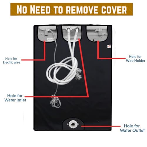 Image of Zerfa Waterproof, Dust-Proof, Sun-Proof Top Loading Fully Automatic Washing Machine Cover Fit and Suitable for all Brand Universal Cover - Black (Dimension - 63 x 63 x 93 CM)
