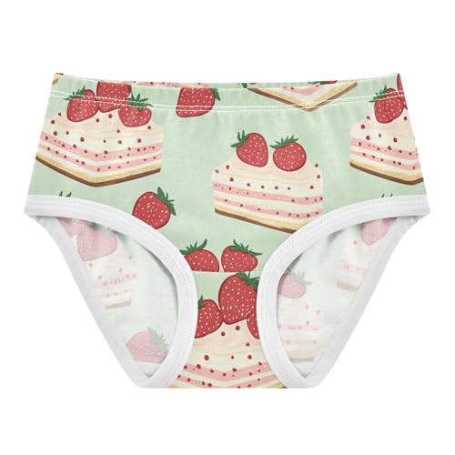 Wusikd Cute Strawberry Girls' Underwear Cotton Cake Girls Briefs Soft Toddler Underwear 2T