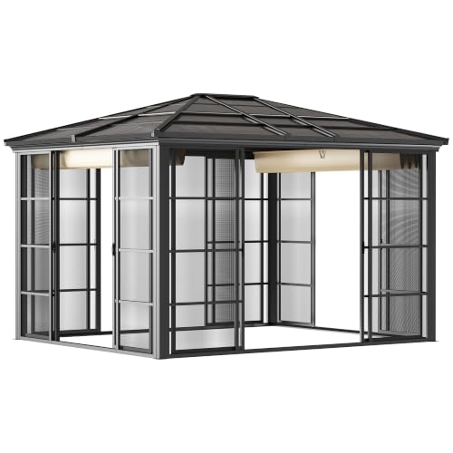 Outsunny Pavillon 3,65 x 3 m, Wasserdichtes Gartenzelt mit...