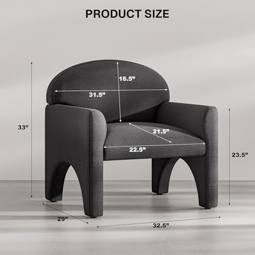 Sillón Diseño Moderno Tapizado Gris miniatura 2