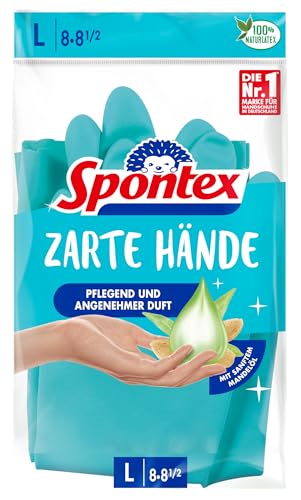 Spontex Handschuhe Milleusi Extra – 1 Paar, Größe S (gelb) – 100% Latex Mit Baumwollfutter