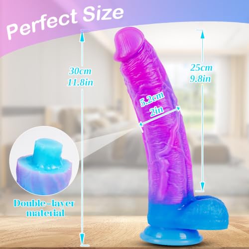 12 Inch Dual Density Silicone Realistic Thick Monster Dildo with Suction Cup - Image 4