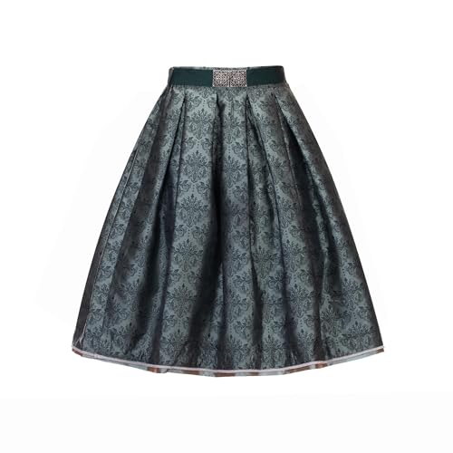 Dirndlparty Trachtenrock Damen Knielang Trachtenrock Grün Trachten Rock Damen Midi 65CM Dirndl Röcke Oktoberfest Größe 36