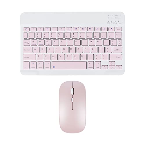 Combo de teclado y ratón rosa para organizar tu escritorio de teletrabajo