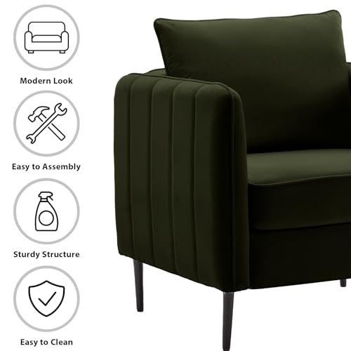 Sillón plegable terciopelo suave verde miniatura 5