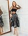 Bridesmay Sequin Pleated Skirts for Women Sparkle High Waisted Flowy A Line Midi Skirt for Evening Party 2025 Black S