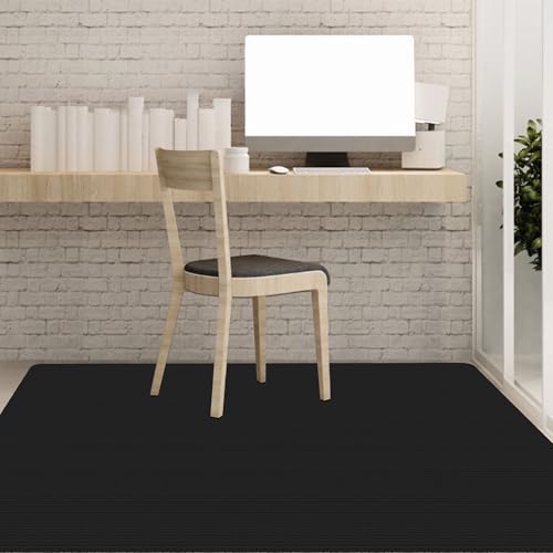 Protector de Suelo para Silla de Ruedas 90 x 150 cm Antideslizante Alfombra Silla Ruedas Material Resistente y Duradero de Oficina Baldosas Suelos Duros, Negro
