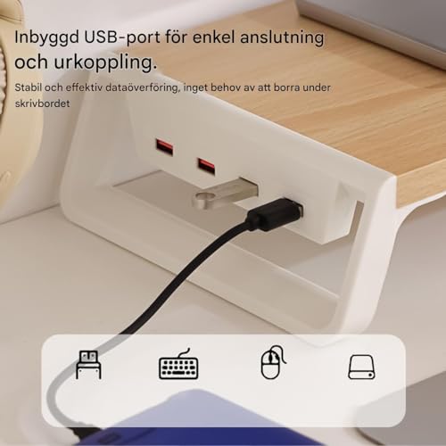 Support d'écran en bois pour bureau d'étudiant et appartement - 8