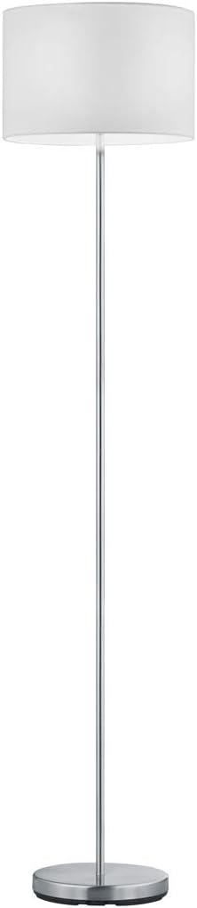 meineWunschleuchte Klassieke staande lamp in zilver met stoffen kap wit, hoogte 160cm