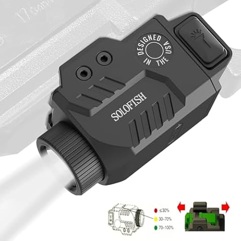 Solofish Slidable Pistol Light 800lm with Strobe & Memory, Shockproof Gun Flashlight W/Power Level Indicator, Compatible with Picatinny Rail (21±0.5MM Width), Rechargeable Cover