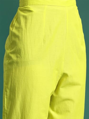 Image of INDO ERA Women Pure Cotton Printed A-Line Kurta Pant With Dupatta Set