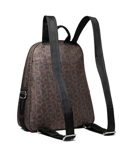 Calvin Klein Women's Sikka Signature Backpack, Brown/Khaki/Black, Large2