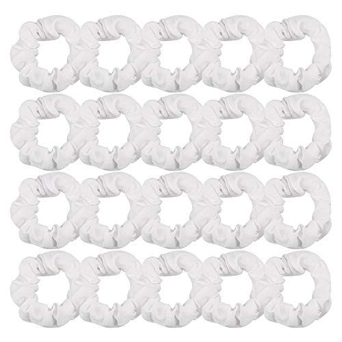 Aoprie 20Pcs Hair Scrunchies For Women Girls Elegant Hair Elastics Scrunchies Stain Scrunchies Hair Bow Chiffon Ponytail Holder Bobbles Soft Scrunchies For Women Hair Bands Hair Ties White #TOP15