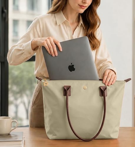 Bolso tote de nylon para mujer, ligero y plegable con cierre miniatura 3
