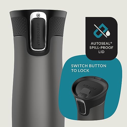 Image of Contigo West Loop 2.0 Leak-Proof Spill-Proof Insulated Stainless Steel Travel Mug, 16oz., 2 Pack, Agave Metallic & Sake Metallic