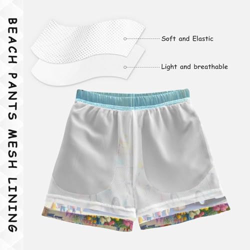 Seaside Dessert Truck Boys Swim Trunks Quick Dry Toddler Swimsuit Boy Bathing Suits Board Shorts Swimwear 2T Multi4