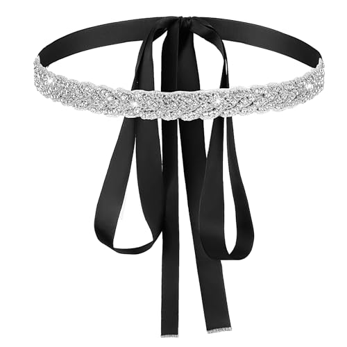 Dress Silver Belt 106.29 Inches Wedding Dress Belt for Bride Rhinestone Belts for Bride Formal Dresses Handcrafted Silver Crystal Bling Bridesmaids Weddings Belts for Women