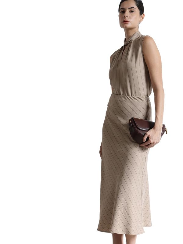 Women's Top and A-line Skirt Co-ords Set- Brown